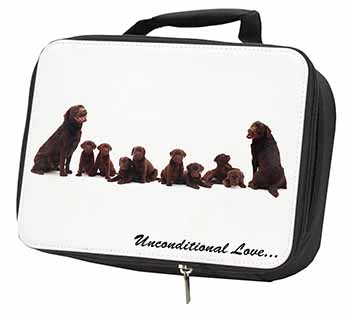 Chocolate Labradors-Love Black Insulated School Lunch Box/Picnic Bag