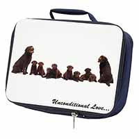Chocolate Labradors-Love Navy Insulated School Lunch Box/Picnic Bag