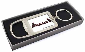 Chocolate Labradors-Love Chrome Metal Bottle Opener Keyring in Box
