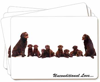 Chocolate Labradors-Love Picture Placemats in Gift Box