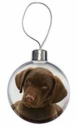 Chocolate Labrador Puppy Dog Christmas Bauble