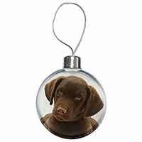 Chocolate Labrador Puppy Dog Christmas Bauble