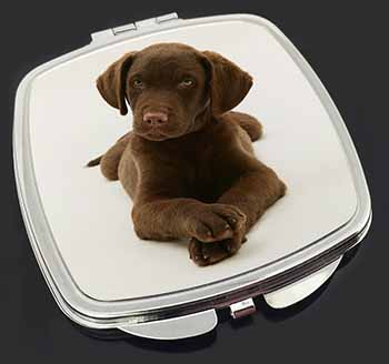 Chocolate Labrador Puppy Dog Make-Up Compact Mirror