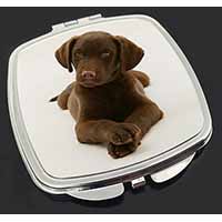 Chocolate Labrador Puppy Dog Make-Up Compact Mirror