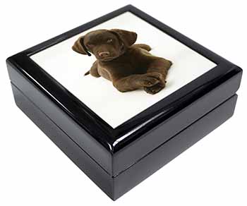Chocolate Labrador Puppy Dog Keepsake/Jewellery Box