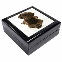 Chocolate Labrador Puppy Dog Keepsake/Jewellery Box