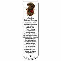 Chocolate Labrador Pup with Rose Bookmark, Book mark, Printed full colour