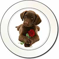Chocolate Labrador Pup with Rose Car or Van Permit Holder/Tax Disc Holder