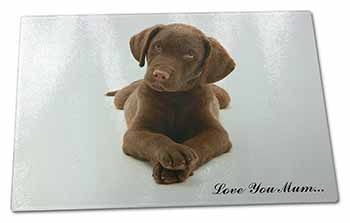 Large Glass Cutting Chopping Board Chocolate Labrador Puppy 