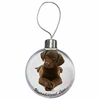 Chocolate Labrador Puppy Christmas Bauble