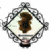 Chocolate Labrador Puppy Wrought Iron Wall Art Candle Holder