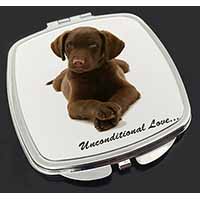 Chocolate Labrador Puppy Make-Up Compact Mirror