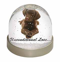 Chocolate Labrador Puppy Snow Globe Photo Waterball