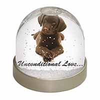 Chocolate Labrador Puppy Snow Globe Photo Waterball