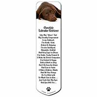 Chocolate Labrador Dog Bookmark, Book mark, Printed full colour