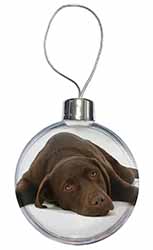 Chocolate Labrador Dog Christmas Bauble