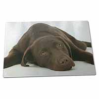 Large Glass Cutting Chopping Board Chocolate Labrador Dog