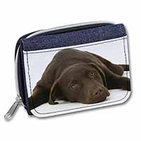 Chocolate Labrador Dog Unisex Denim Purse Wallet
