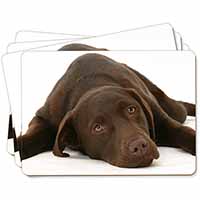 Chocolate Labrador Dog Picture Placemats in Gift Box