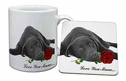 Labrador with Rose 