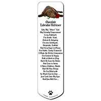 Chocolate Labrador with Red Rose Bookmark, Book mark, Printed full colour