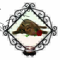 Chocolate Labrador with Red Rose Wrought Iron Wall Art Candle Holder