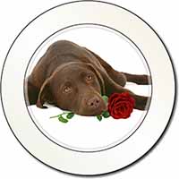Chocolate Labrador with Red Rose Car or Van Permit Holder/Tax Disc Holder