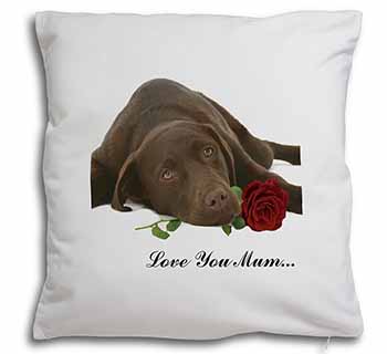 Choc Labrador with Rose 