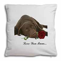 Choc Labrador with Rose 