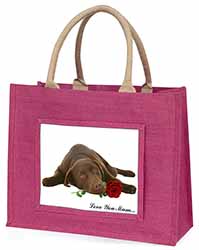 Choc Labrador with Rose 