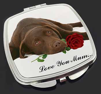 Choc Labrador with Rose 