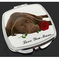 Choc Labrador with Rose 