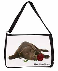 Choc Labrador with Rose 