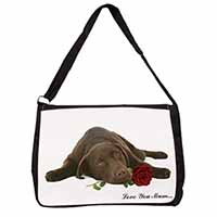 Choc Labrador with Rose 