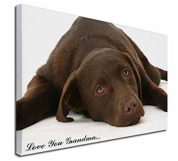 Chocolate Labrador Grandma Canvas X-Large 30"x20" Wall Art Print