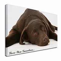 Chocolate Labrador Grandma Canvas X-Large 30"x20" Wall Art Print