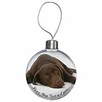 Chocolate Labrador Grandma Christmas Bauble