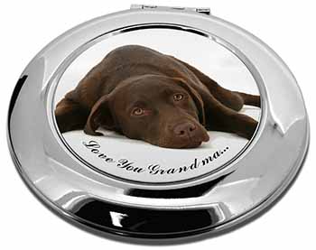 Chocolate Labrador Grandma Make-Up Round Compact Mirror