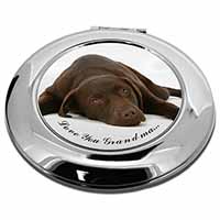 Chocolate Labrador Grandma Make-Up Round Compact Mirror