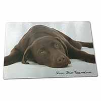 Large Glass Cutting Chopping Board Chocolate Labrador Grandma