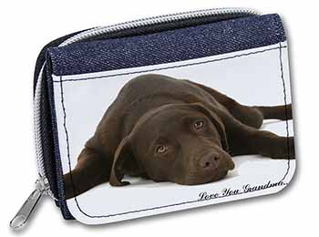 Chocolate Labrador Grandma Unisex Denim Purse Wallet