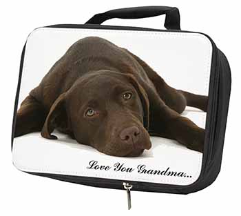 Chocolate Labrador Grandma Black Insulated School Lunch Box/Picnic Bag