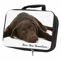 Chocolate Labrador Grandma Black Insulated School Lunch Box/Picnic Bag