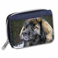 Black Leonberger Dog Unisex Denim Purse Wallet