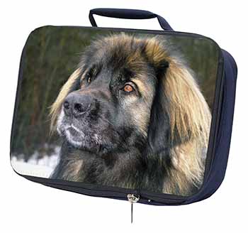 Black Leonberger Dog Navy Insulated School Lunch Box/Picnic Bag