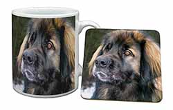 Black Leonberger Dog Mug and Coaster Set