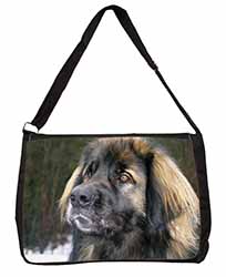 Black Leonberger Dog Large Black Laptop Shoulder Bag School/College