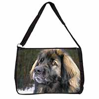 Black Leonberger Dog Large Black Laptop Shoulder Bag School/College