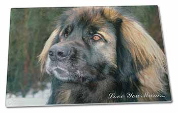 Large Glass Cutting Chopping Board Black Leonberger 