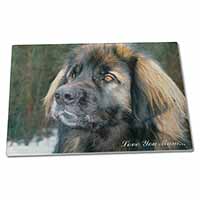 Large Glass Cutting Chopping Board Black Leonberger 